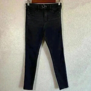 Abercrombie & Fitch The Jean Legging High Rise Distressed black Woman 27 or 4